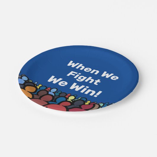 Wenn wir kämpfen gewinnen wir Harris Walz Pappteller (Schrägansicht)