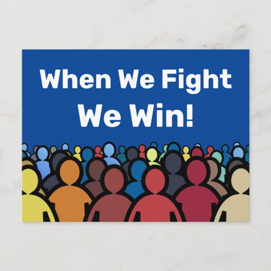 Wenn wir kämpfen gewinnen wir Harris Walz Postkarte (Vorderseite)