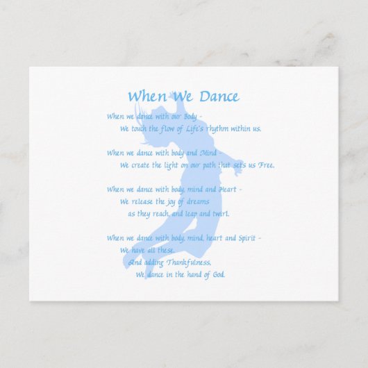 Wenn wir tanzen postkarte (Vorderseite)