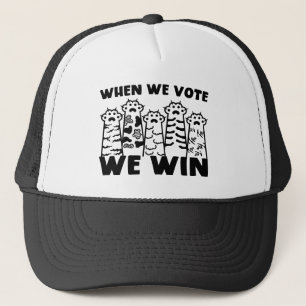 Wenn wir wählen, gewinnen wir Cat Paws Kamala Cat  Truckerkappe