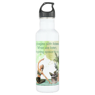 Wenn wir Wasserfarbe Yoga Wasserflasche hören Edelstahlflasche
