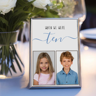 Wenn wir zehn Kinder waren Fotos Blaue Schrift Hoc Tischnummer