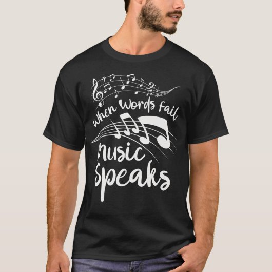 WENN WORTE MUSIC SPEAKS Band Orchestra VERSAGT hab T-Shirt (Vorderseite)