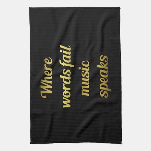 Wenn Wörter Musik versagte Zitat Küchentuch (Vertikal)
