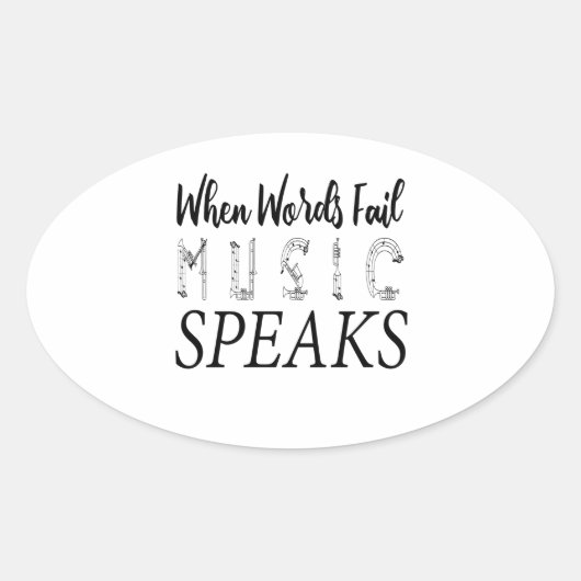 WENN WÖRTER MUSIKSPRECHE VERSAGT HABEN OVALER AUFKLEBER (Vorderseite)