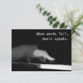 Wenn Wörter versagt werden, spricht Musik. Kunstfo Karte (Stehend Vorderseite)