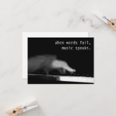 Wenn Wörter versagt werden, spricht Musik. Kunstfo Karte (Vorderseite/Rückseite Beispiel)