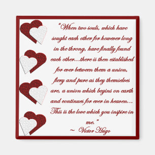 Wenn zwei Soule... Victor Hugo Quote Magnet