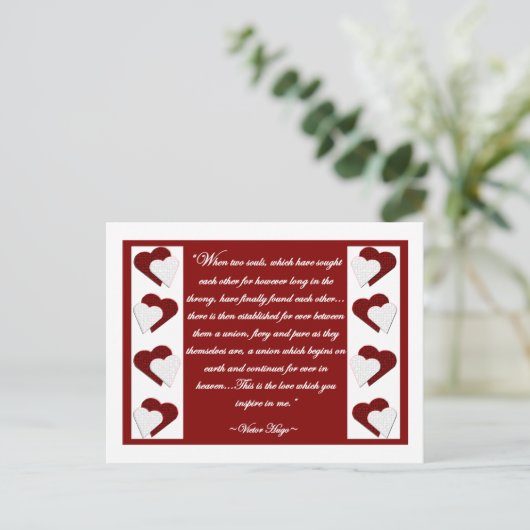 Wenn zwei Soule... Victor Hugo Quote Postcard Postkarte (Stehend Vorderseite)