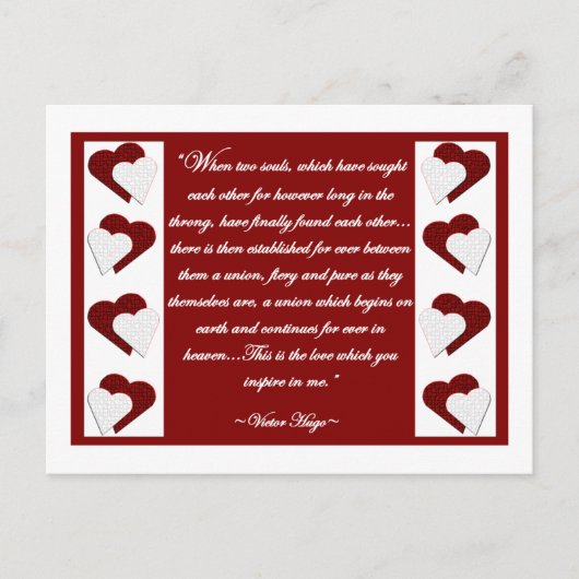 Wenn zwei Soule... Victor Hugo Quote Postcard Postkarte (Vorderseite)