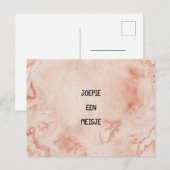 Wenskaart (10,8 x 14,2 cm) - Joepie Een Meisje Postkarte (Vorne/Hinten)