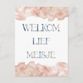 Wenskaart (10,8 x 14,2 cm) - Welkom Lief Meisje Postkarte (Vorderseite)