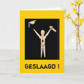 Wenskaart geslaagd karte (Gelbe Blume)