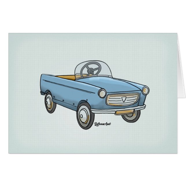 Wenskaart leuke Peugeot 404 vintage (Vorderseite (Horizontal))