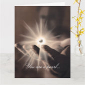 Wenskaart: Pearl in Gods hand Karte (Gelbe Blume)
