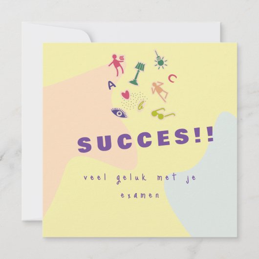 wenskaart veel succces examen (Rückseite)