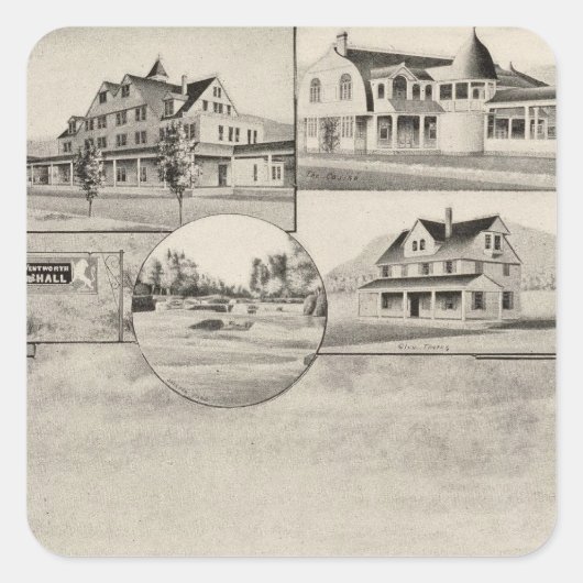 Wentworth Hall, Hütten Quadratischer Aufkleber (Vorderseite)