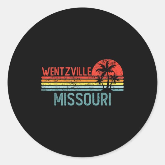 Wentzville Missouri Funny Usa City Trip Home Roots Runder Aufkleber (Vorderseite)