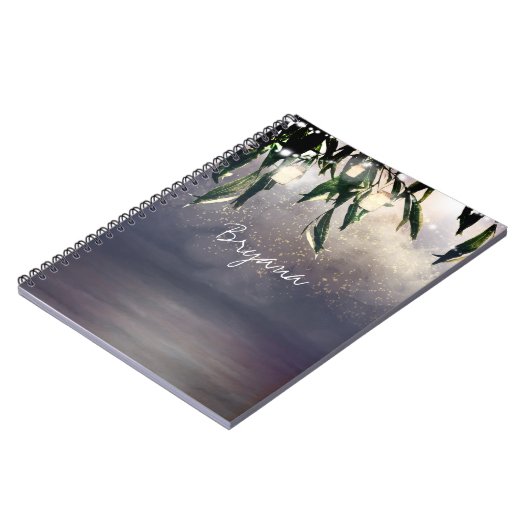 Weping Willow Tree & Mason Jar Lights Elegante Notizblock (Linke Seite)