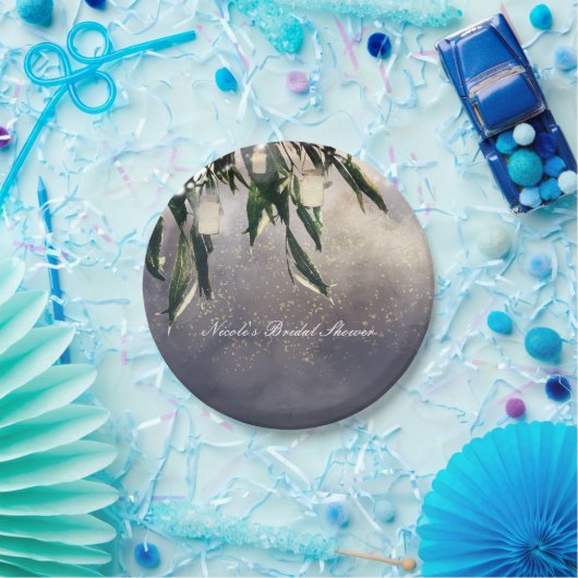 Weping Willow Tree & Mason Jar Lights Elegante Pappteller (Party)