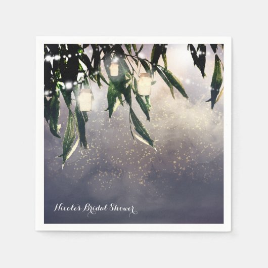 Weping Willow Tree & Mason Jar Lights Elegante Serviette (Vorderseite)