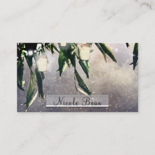 Weping Willow Tree & Mason Jar Lights Elegante Visitenkarte