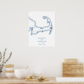 Wequassett Hochzeit Cape Cod Navy Gästebuch Poster (Küche)
