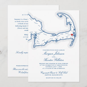 Wequassett Resort Alles-in-Einem QR-Code RSVP Hoch Einladung