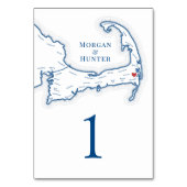 Wequassett Resort Cape Cod Harwich MA Wedding Tischnummer (Vorderseite)