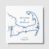 Wequassett Resort Cape Cod Map Wedding Gästebuch (Vorderseite)