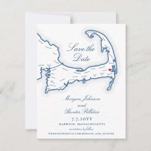 Wequassett Resort Cape Cod Wedding Save The Date (Vorderseite)