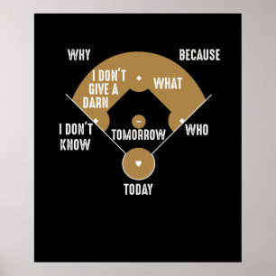 Wer auf den ersten lustigen Positionen Baseball Sp Poster