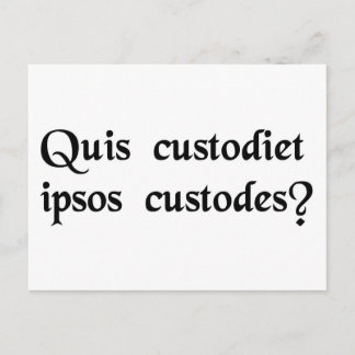 Wer behalte über die Wächter zu wachen? Postkarte