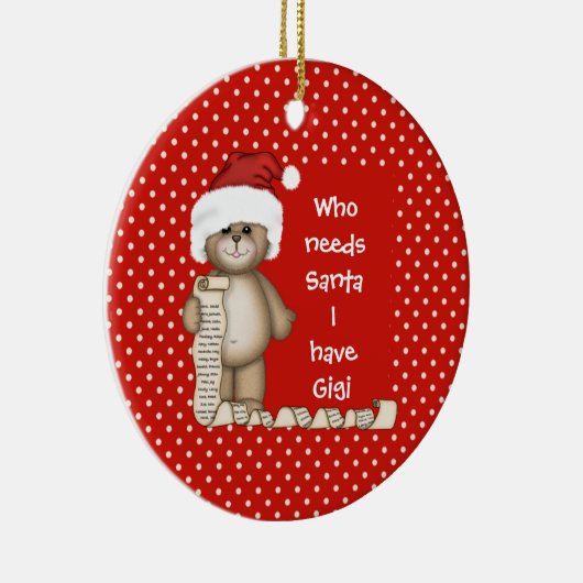 Wer benötigt Sankt… Gigi Weihnachtsverzierung Keramik Ornament (Rechts)