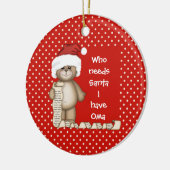 Wer benötigt Sankt… Oma Weihnachtsverzierung Keramikornament (Links)