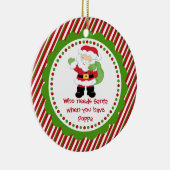 Wer benötigt Sankt… Pappa-Weihnachtsverzierung Keramik Ornament (Rechts)