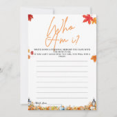 WER BIN I Baby Dusche ein WENIG PUMPKIN Einladung (Vorderseite)