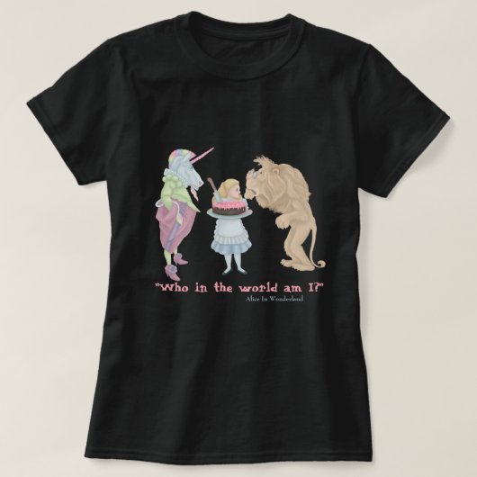 Wer bin ich?Alice T-Shirt (Design vorne)