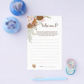 Wer bin ich Boho Autumn Brautparty Game Card Flyer (Einzeln)