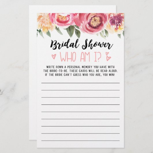 Wer bin ich Brautparty oder Hen Party (Vorne/Hinten)