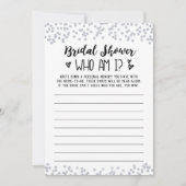 Wer bin ich Brautparty oder Hen Party Game Card Einladung (Vorderseite)