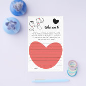 Wer bin ich? Ehepaar Brautparty Game Card Flyer (Einzeln)