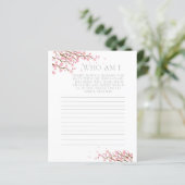 Wer bin ich ein Gedächtnis für die Brautparty-Spie (Stehend Vorderseite)