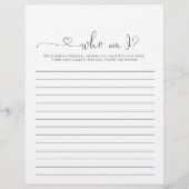 Wer bin ich Liebe Extravagant Script Brautparty Ga (Vorderseite)