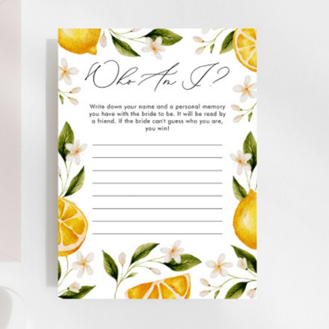 Wer bin ich Main Squeeze Cirtus Brautparty Game (Von Creator hochgeladen)