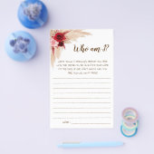 Wer bin ich? Pampas Brautparty Game Card Flyer (Einzeln)