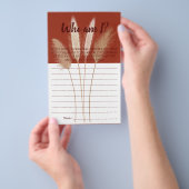 Wer bin ich? Pampas Brautparty Game Card Flyer (Handgriff)