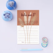 Wer bin ich? Pampas Brautparty Game Card Flyer (Einzeln)