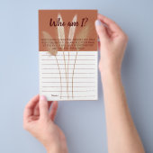 Wer bin ich? Pampas Brautparty Game Card Flyer (Handgriff)