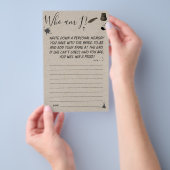 Wer bin ich? | Pen & Inkwell Brautparty Game Card Flyer (Handgriff)